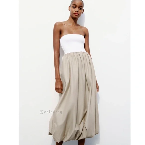 Zara Dresses Zara Combination Balloon Dress Poshmark
